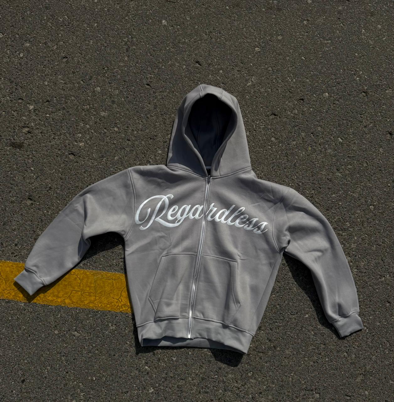 Signature Grey Zipper Hoodie