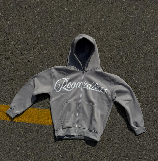 Signature Grey Zipper Hoodie
